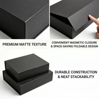 Boîte à bijoux magnétique de luxe pliable Matt Magnet, emballage cadeau de mariage, boîte rigide complète, fermeture magnétique, emballage personnalisé