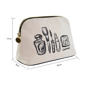 Sacs de rangement pour cosmétiques et articles de toilette en toile de coton bio naturelle, impression logo personnalisée, pour emballage promotionnel et cadeaux. - Product Image 5