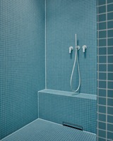 Carreaux de mosaïque en verre cristal et porcelaine 300x300 bleus pour piscine, salle de bain, mur, sol, hôtel, villa, céramique