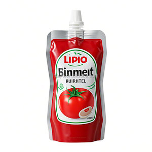Pochette Doypack à <span class=keywords><strong>bec</strong></span> <span class=keywords><strong>verseur</strong></span> OEM/ODM écologique de qualité alimentaire pour l'emballage de sauce tomate et de ketchup, personnalisable avec impression et <span class=keywords><strong>bec</strong></span> <span class=keywords><strong>verseur</strong></span> - Product Image 3