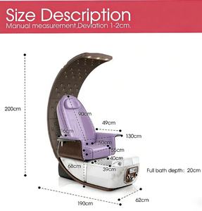 Sillón de Pedicura y Manicura Profesional Reclinable para Masaje Corporal Completo, Silla de Cuidado de Pies con Respaldo Alto para Salón de Belleza - Product Image 6