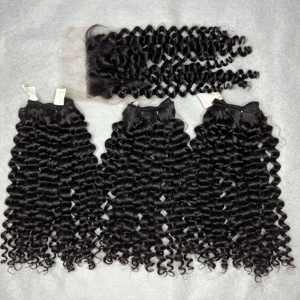Extensiones de cabello humano vietnamita virgen de grado 100% Natural 10A, paquetes y complementos de rizos europeos de bajo precio - Product Image 1