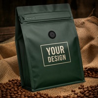 Sachet de café mat recyclable en PE à fond plat pour torréfaction de café de spécialité, sachet-boîte sans aluminium à haute barrière EVOH