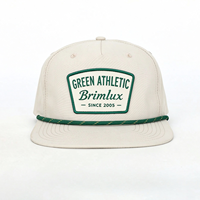 Casquette Snapback non structurée de haute qualité à 5 panneaux avec logo tissé et brodé, modèle Gorras Rope Hat, fabriquée par l'usine BSCI Meidiney