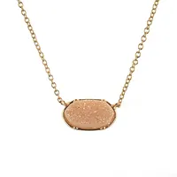 Natural Stone Pendant Necklace, Fashion Jewelry, Wholesale