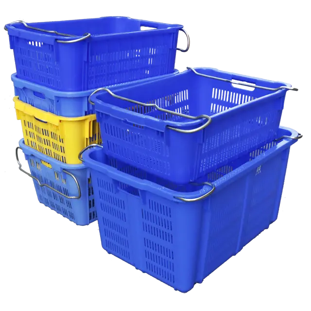 mesh plastic crate plastic basket with metal handle