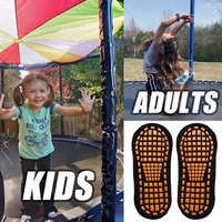 Chaussettes de trampoline antidérapantes et respirantes pour tout-petits et adolescents, idéales pour les parcs de jeux intérieurs et les trampolines, avec semelle en caoutchouc.