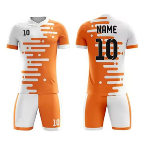เสื้อฟุตบอลพิมพ์ลายแบบ Heat-Transfer แขนสั้น ระบายอากาศได้ดี น้ำหนักเบา แห้งเร็ว ชุดทีมแบบกำหนดเองสำหรับผู้ใหญ่ - Product Image 1