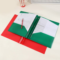 Porte-documents en plastique PP personnalisé A7 avec anneaux en D, couverture de rapport multicolore à double poche avec clip pivotant, fournitures de bureau et scolaires