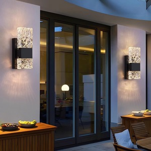 Outdoor Crystal Wall Lamp Long Strip Warm <b>Light</b> Waterproof Rustproof Modern Minimalist Design For <b>Corridor</b> Restroom Decorative - Product Image 2