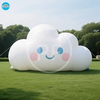 Décoration de fête Ballon gonflable personnalisé en nuage de dessin animé Modèle de nuage gonflable publicitaire blanc géant avec Led éclairée