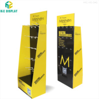 Espositore da Terra Pieghevole Moderno a 4 Ripiani Personalizzato in Cartone con Ganci, Ecologico, per Accessori Cellulari