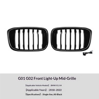 Calandre avant à LED pour BMW X3 X4 G01 G02 2018-2022, paire de grilles de radiateur centrales avec faisceau de câblage