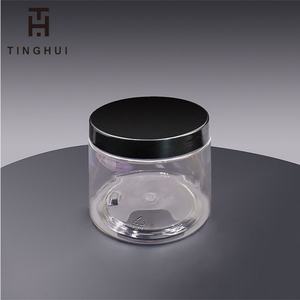 ขวดครีมใส PET ปากกว้าง ขนาด 50 กรัม 80 กรัม 100 กรัม 150 กรัม 200 กรัม 250 กรัม 500 กรัม 2 ออนซ์ 4 ออนซ์ 8 ออนซ์  บรรจุภัณฑ์พลาสติกสำหรับสครับขัดผิว พร้อมฝาสีดำ - Product Image 3