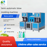 Máquina Semiautomática de Moldeo por Soplado de PET de 2L, Cilindro Rotatorio SMC y Control PLC, 4 Cavidades, Motor de Acero Inoxidable, Fácil de Operar