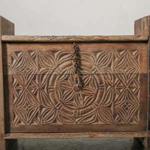 Hand Crafted Vintage Wooden Himachal <b>Storage</b> Box Teak Wood Natural Finish Himalayan Origin Versatile Rustic Charm Coastal Modern - Product Image 4