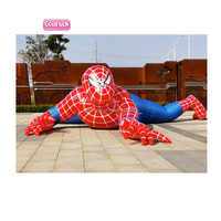 Costume gonflable géant Spiderman grandeur nature, ballon gonflable, Spiderman rampant, fête Spiderman, imperméable, coupe-vent, ventilateur intégré, utilisation en extérieur