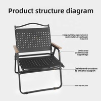 Chaise pliable en acier carbone durable avec barres transversales renforcées pour une assise stable lors de vos séjours en plein air et dans les cafés