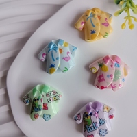 100 pièces de cabochons en résine à dos plat, motifs vêtements de plage et pantoufles, pour artisanat, scrapbooking, décoration de coques de téléphone et accessoires DIY