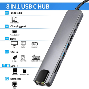 USB <span class=keywords><strong>C</strong></span> HUB Docking Station 8-in-1 <span class=keywords><strong>Type</strong></span>-<span class=keywords><strong>C</strong></span> HUB với HDTV 4K @ 60Hz RJ45 Ethernet 100W cung <span class=keywords><strong>c</strong></span>ấp điện SD/TF Đầu Đọ<span class=keywords><strong>c</strong></span> Thẻ 2 <span class=keywords><strong>c</strong></span>ổng USB - Product Image 5