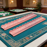 Pengatur Ubin Mahjong Pola Cangkang Akrilik Berkualitas Tinggi 17 inci, Rak Penyimpanan Mahjong, Set 4 Buah, Perlengkapan Esensial Permainan Papan