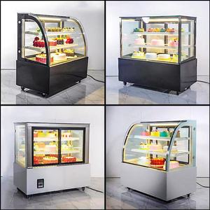 Baixo frete Global distribuição refrigerado vitrine geladeira bolo exibição comercial bolo vitrine geladeira vitrine