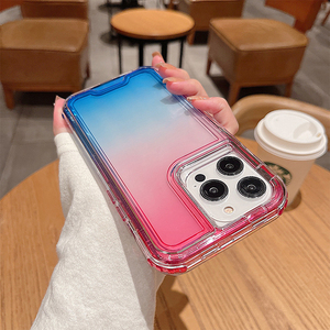 Custodia Protettiva di Lusso per Telefono a Tre Strati in TPU e PC, Impermeabile, Trasparente, con Gradiente <span class=keywords><strong>Arcobaleno</strong></span>, Antiurto - Product Image 2