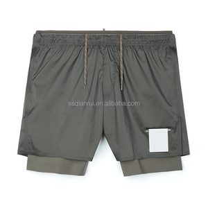 Pantaloncini da Corsa Casual a Doppio Strato per Uomo, Asciugatura Rapida, per Palestra e Corsa, con Logo Personalizzato, Stile Tinta Unita, Produzione di Fabbrica - Product Image 1