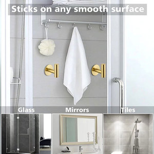 Bóng Vàng Tường <span class=keywords><strong>Hooks</strong></span> Thép Không Gỉ Quần Áo Treo <span class=keywords><strong>Hooks</strong></span> Key Khăn Lưu Trữ Chủ Phòng Tắm Nhà Bếp Móc - Product Image 3
