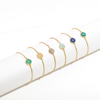 Bracelet personnalisé Amazonite gris ormeau bleu apatite pierre de soleil lapis pierre naturelle boîte en or chaîne fermoir coulissant réglable