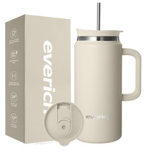 Thăng hoa Mug 64oz Tumbler thép không gỉ đôi tường tái sử dụng cách nhiệt 40oz Tumbler với xử lý - Product Image 3