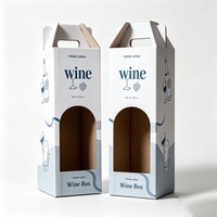 Scatola Portabottiglie Personalizzata Riciclabile con Finestra, Confezione Regalo in Cartone Ondulato per Vino Rosso e Birra