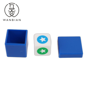 Blue Plastic Magic <b>Dice</b> With Green Star Pattern For Close-Up Tricks Youth 15-35 Years Old Customizable - Product Image 5