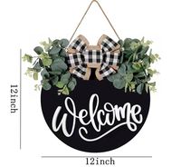 Panneau de porte rustique en bois peint personnalisé avec empreinte de patte mignonne 12x12 pouces pour la décoration de la porte d'entrée