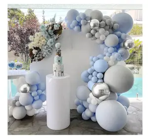 154Pcs DIY Dekoration Geburtstag Hochzeits feier liefert Weiß Blau Silber Latex Ballon Ballon Stand Arch Garland Kit Set zum Verkauf