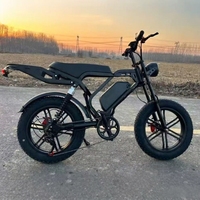 Vélo Électrique Tout-Terrain 48V 15AH Lithium Vintage Pneus Larges 2026 Longue Portée 50km Vélo Électrique de Commutation sur Route Cadre en Acier à Suspension Intégrale