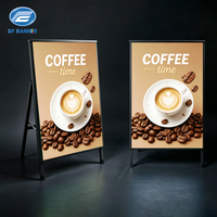 Panneau publicitaire LED rectangulaire personnalisé en forme de A, panneau d'affichage LED, menu LED, publicité ultra-mince, vente en gros, panneau LED pliable en forme de A