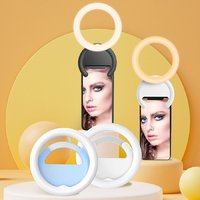 Mini Lumière Annulaire LED pour Selfie à Clipser sur Téléphone, Éclairage d'Appoint Portable, 3 Modes de Couleurs, 500 mAh, Pliable pour Diffusion en Direct Vidéo et Maquillage