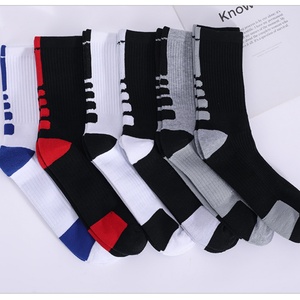 Cross-Border Non-Slip Football Socks Compression MID/Long Cut Terry <b>Cushion</b> <b>Stripe</b> Design Cuff Bottom Customizable Sports Socks - Product Image 3