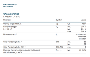 Ban đầu mới SMD 2835 <span class=keywords><strong>LED</strong></span> Diode 250mA 3V <span class=keywords><strong>0.75W</strong></span> Công suất tối đa GW jtlps1.em loạt ứng dụng chiếu sáng đồng nhất - Product Image 3