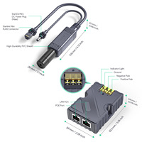 Adaptador POE Mini Starlink 3 en 1 de 150W, Switches de Red, HUB, Cargador de Energía, Cable CAT6, Conector RJ45 para Piezas de Telecomunicaciones para Automóviles