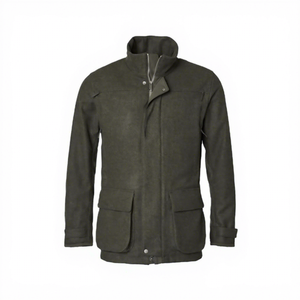 Veste de chasse d'hiver unisexe 100% laine, épaisse, pour l'extérieur, avec plusieurs poches, respirante, fermeture éclair - Product Image 1
