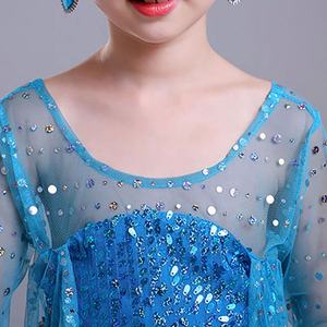 Costume <span class=keywords><strong>Elsa</strong></span> <span class=keywords><strong>Reine</strong></span> <span class=keywords><strong>des</strong></span> <span class=keywords><strong>Neiges</strong></span> 2 pour filles, robe à manches longues bleue et rose à paillettes, robe d'Halloween pour filles inspirée de films et de séries télévisées - Product Image 4