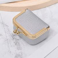 Tas Lipat Mini Kompak Bahan PU Gaya Baru untuk Anting Cincin Kalung Kotak Perhiasan Dompet Koin Portabel