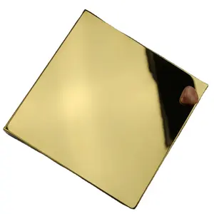AISI ASTM A240 SUS 1.4301cold rolled baja tahan karat berlapis warna 201 304 cermin emas Titanium lembar datar baja tahan karat