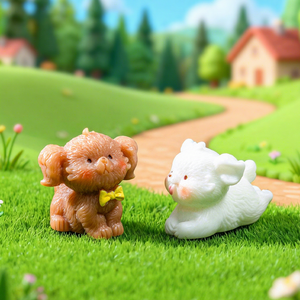 Graziosa Statuetta di Cane Teddy, Mini Ornamento per Decorazione Fai-da-Te di Giardini e Paesaggi Agricoli - Product Image 3