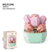 Ensemble de blocs éducatifs DIY en plastique ABS de haute qualité pour la simulation de fleurs et de plantes succulentes en pot, modèle de jouet, bouquet de fleurs et ornements