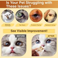 Lingettes rondes personnalisées hypoallergéniques sans alcool pour animaux de compagnie pour les yeux