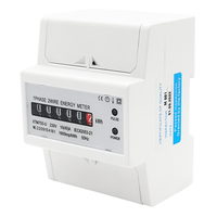 DTS024 Meter kWh Listrik Satu Fasa Din Rail 230V 100A Dua Kabel AC Penghitung Energi Kelas Akurasi 1.0 Tampilan Digital
