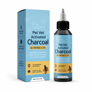 Gel de <span class=keywords><strong>Charbon</strong></span> <span class=keywords><strong>Actif</strong></span> Haute Puissance pour Animaux de Compagnie – Complément de Soutien pour la Liaison des Toxines et le Soulagement des Maux d'Estomac – Saveur Bœuf – 60ml – Marque Privée - Product Image 1